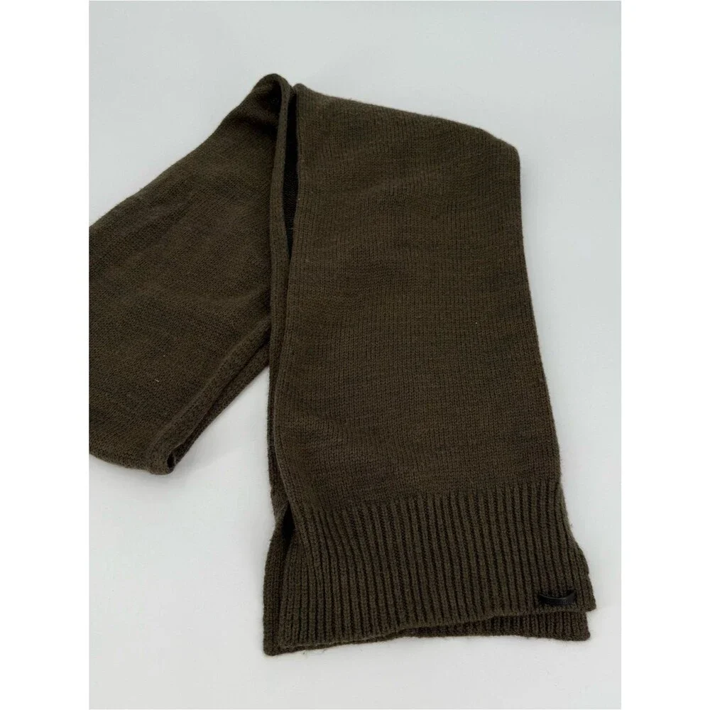 AllSaints Men's Marled Wool Blend Knit Scarf | Olive | One Size